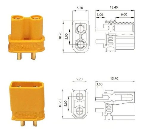 Xt30 Conector Pack Hembra Macho , Arduino, Drones, Raspberry