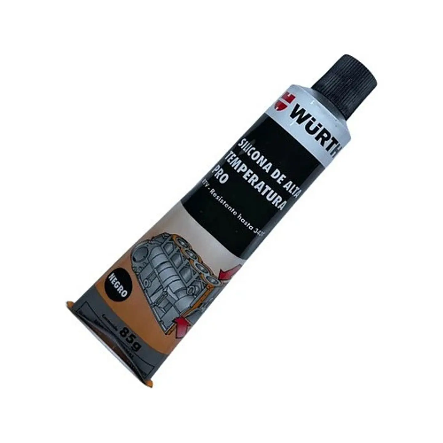 Silicona Wurth Negra De Alta Temperatura Pro 85gr 1
