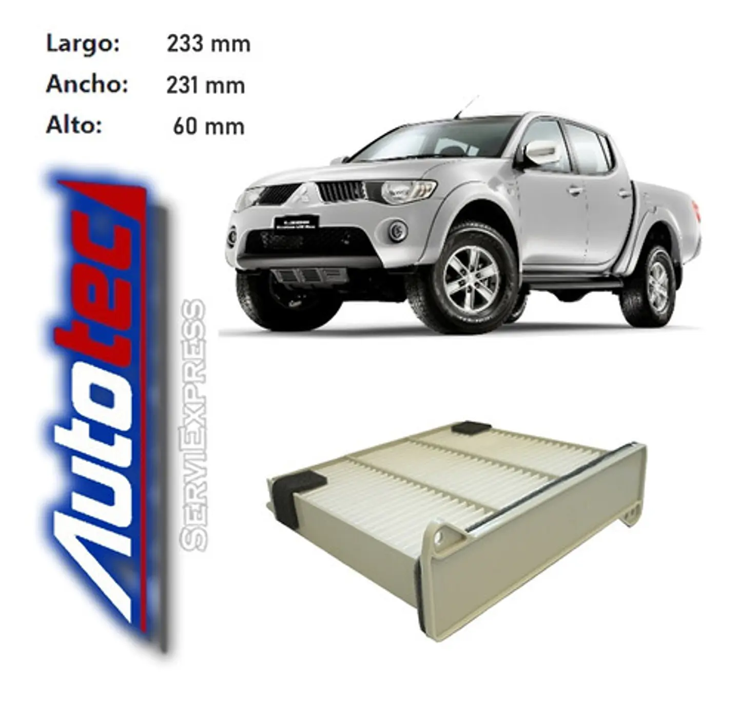 Filtro Polen Mitsubishi Dakar, Katana, L200 2.5 Del 02 Al 16 2