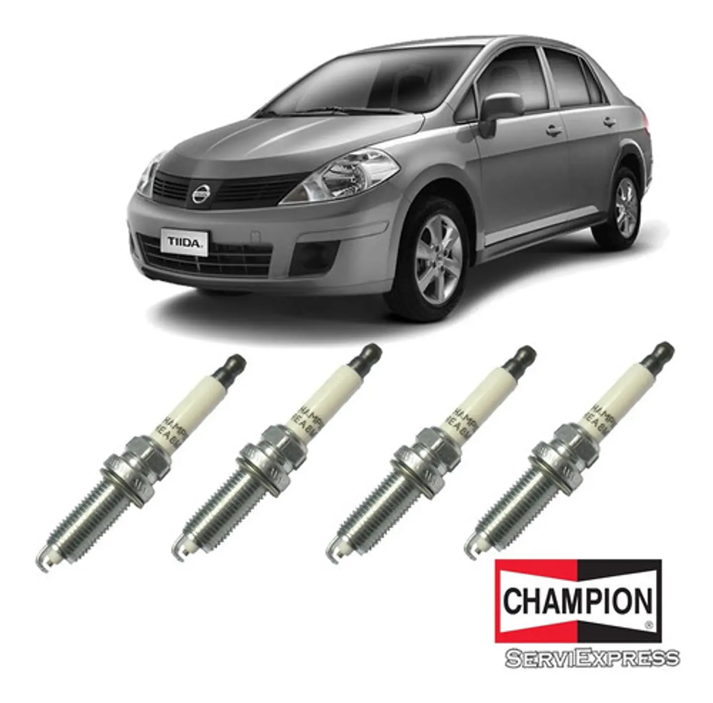 Bujía Nissan Tiida 1.6 2006-2012 Champion (4 Unidades) 1