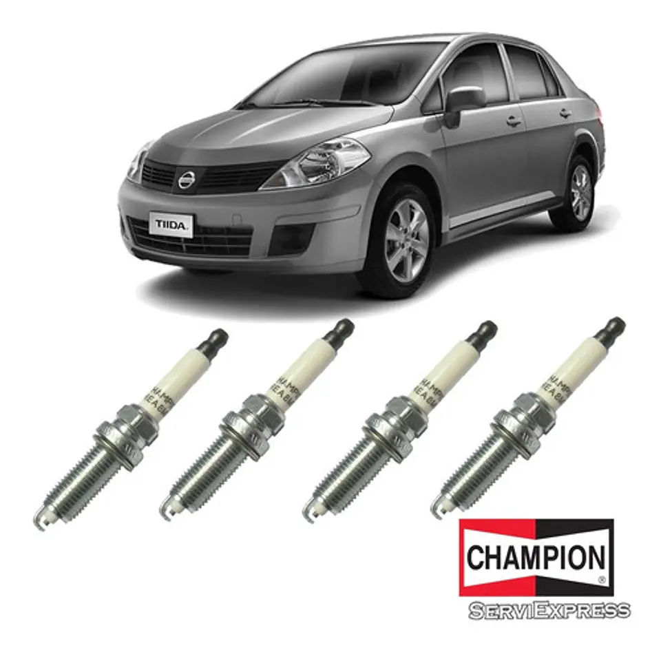 Bujía Nissan Tiida 1.6 2006-2012 Champion (4 Unidades) 1