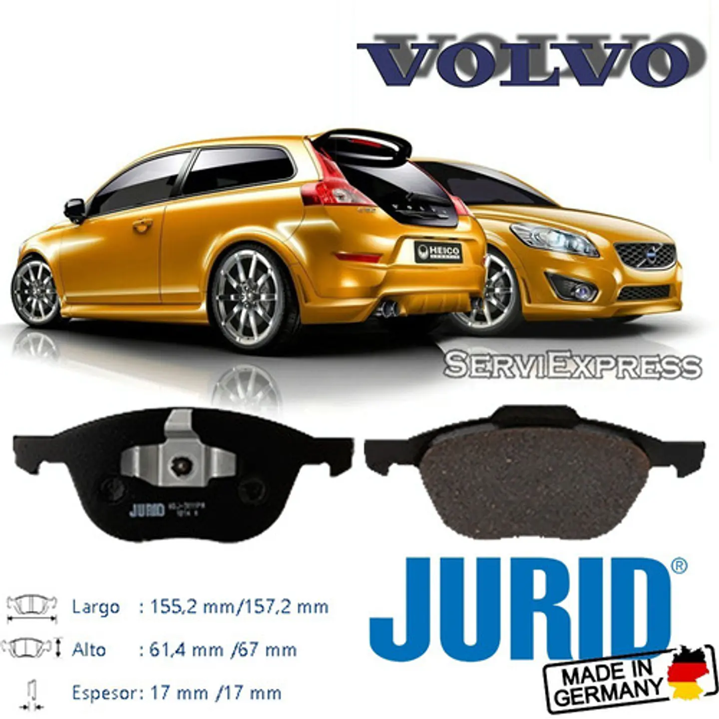 Pastillas Delanteras Alemanas Para Volvo C30 2008-2013 1