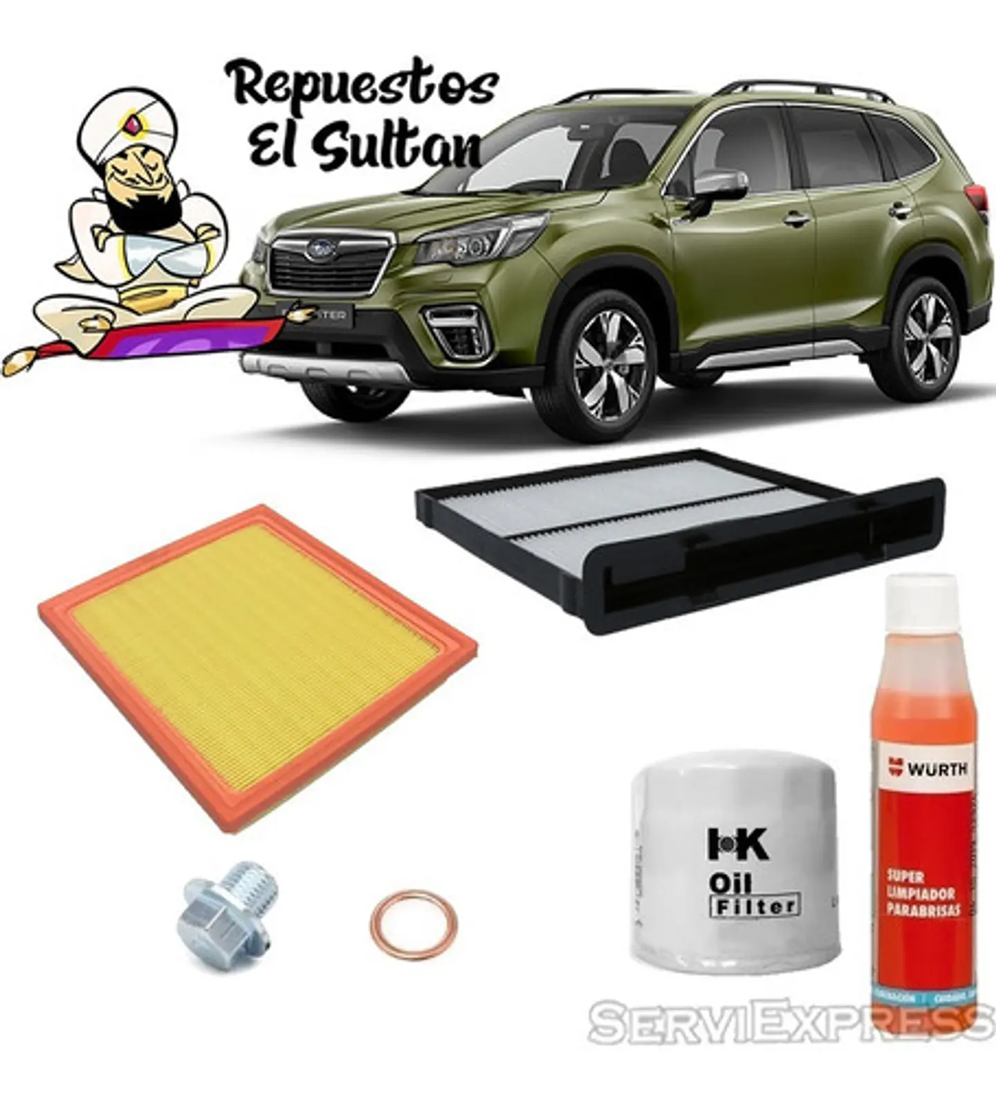 Kit Mantencion Filtros,tapon,etc. Subaru Forester 2017-2022 1