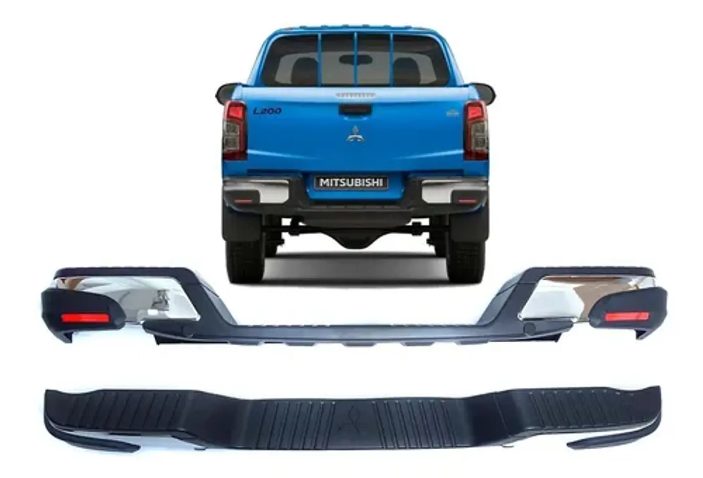 PARACHOQUE TRASERO CROMADO MITSUBISHI L200 16-18   1