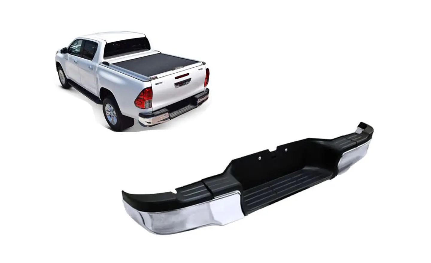 PARACHOQUE TRASERO TOYOTA HILUX REVO CROMADO 15-18  1