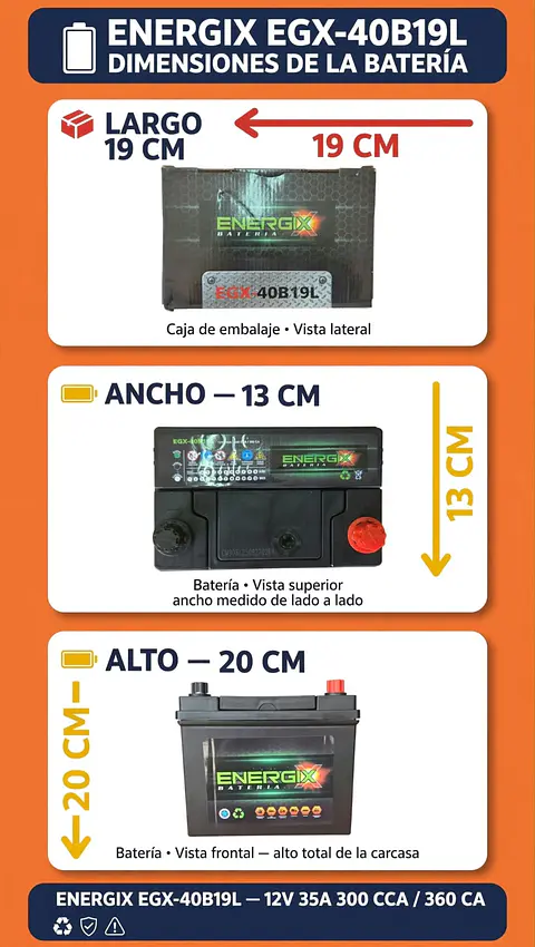 BATERIA DE 35AH 300CCA ENERGIX POSITIVO A LA DERECHA 
