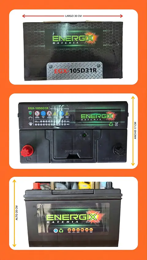 BATERIA DE 90AH 750CCA ENERGIX POSITIVO A LA IZQUIERDA 