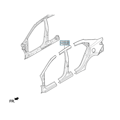 CONJUNTO PILAR IZQUIERDO KIA RIO 2017-2018-2019-2020-2021-2022-2023-2024
