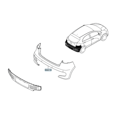 FUNDA TRASERA KIA RIO 2014-2015-2016-2017-2018