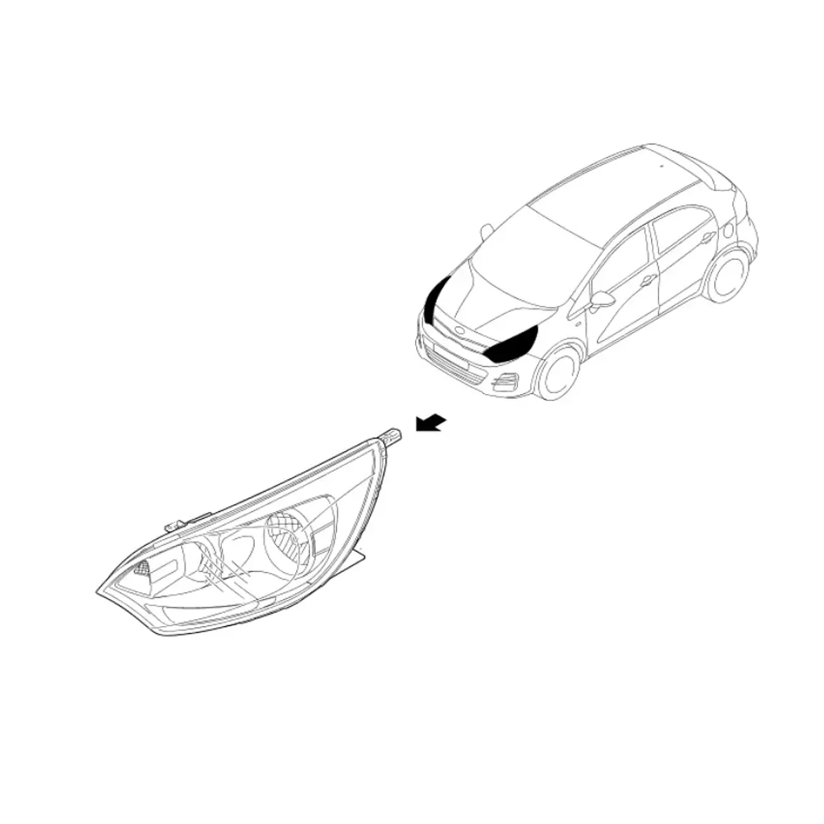 OPTICO RH KIA RIO 2011-2018