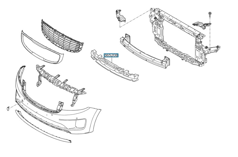 ABSORBEDOR DE IMPACTO ROTO DELANTERO KIA CARNIVAL 2014-2015-2016-2017-2018-2019