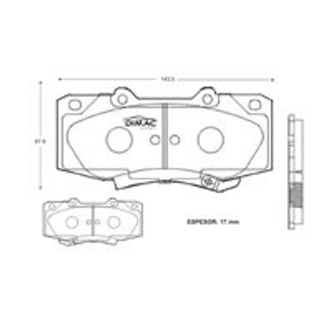 PASTILLA FRENO 71073XPF TOYOTA HILUX 4X4 10/... HILUX 2.5 TAILANDESA 11/... HI-WX KUM 2.5 4WD 08/...	