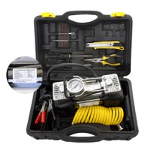 Compresor De Aire en Caja – Con Herramientas, DC12v, 23A, 150PSI, 85 L/Min	