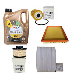 Kit Filtros Citroen C-elysee 1.5 2024 + Aceite 0w30 Total