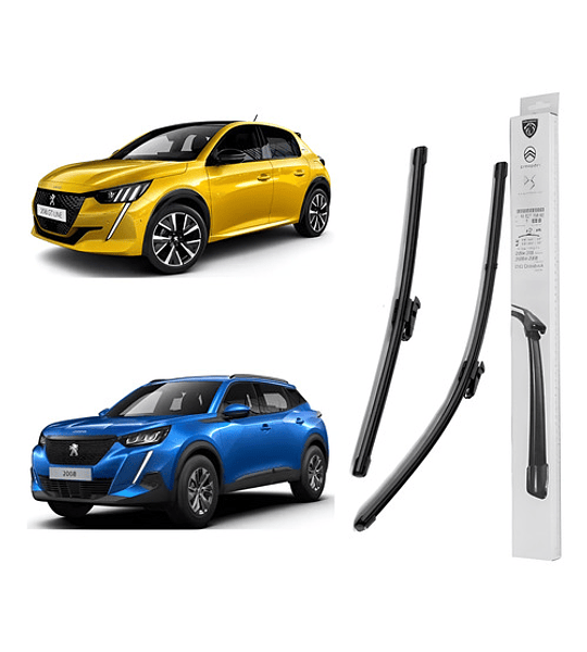 Plumillas Delanteras Originales Peugeot 208 2020-2023 Negras