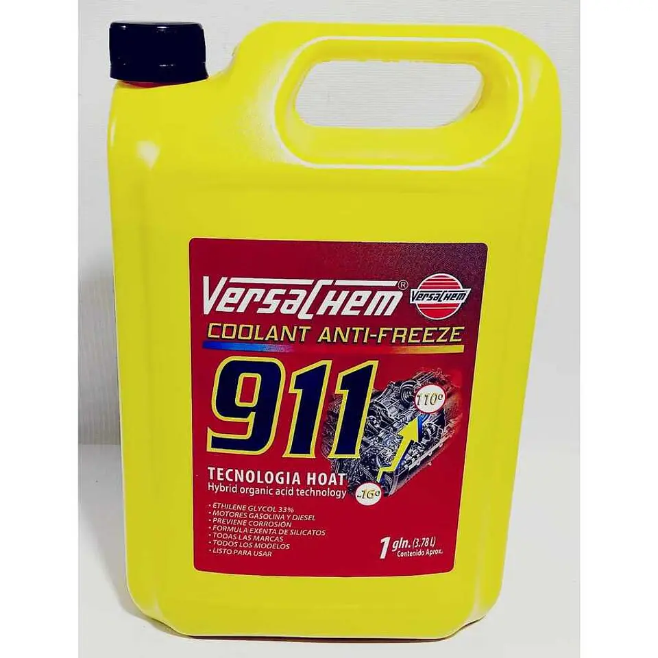 Coolant Anticongelante 911 Al 33% (3.7 Litros) Verde Versachem 1