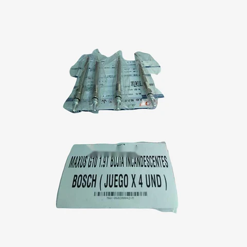 Juego Bujia Incandescentes Bosch (4 Unidades) Para Maxus G10 1.9 Agosto