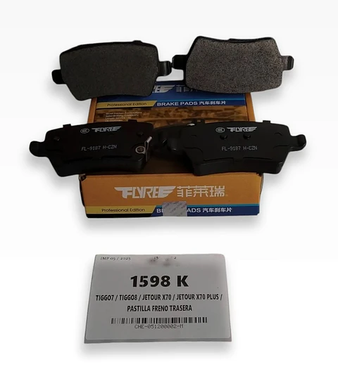 Pastilla De Freno Trasera Jetour X70 / X70 Plus 1.5 / Chery Tiggo 8 Pro 2020-2026