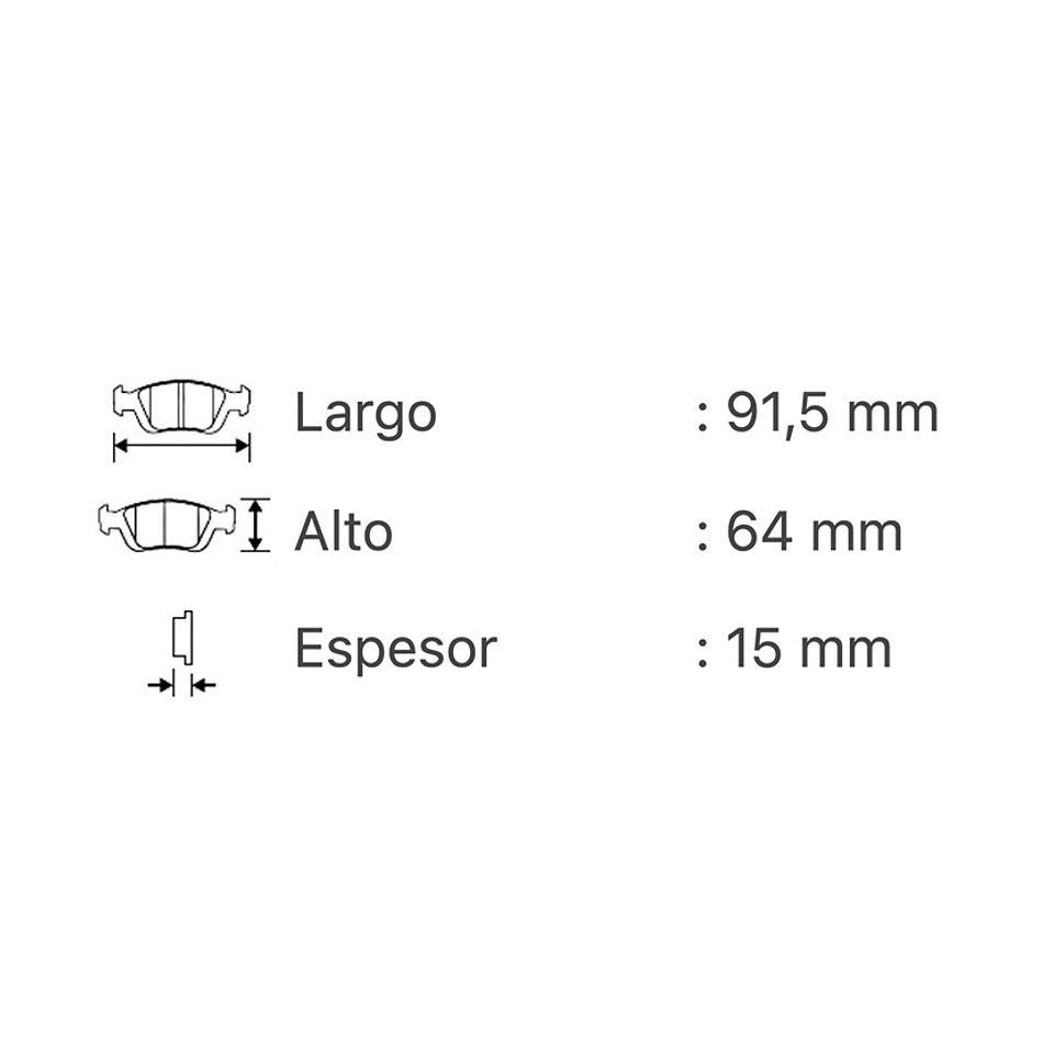 FORD ESCORT 1.9 1993-1994  Pastillas de Frenos DELANTERAS 3