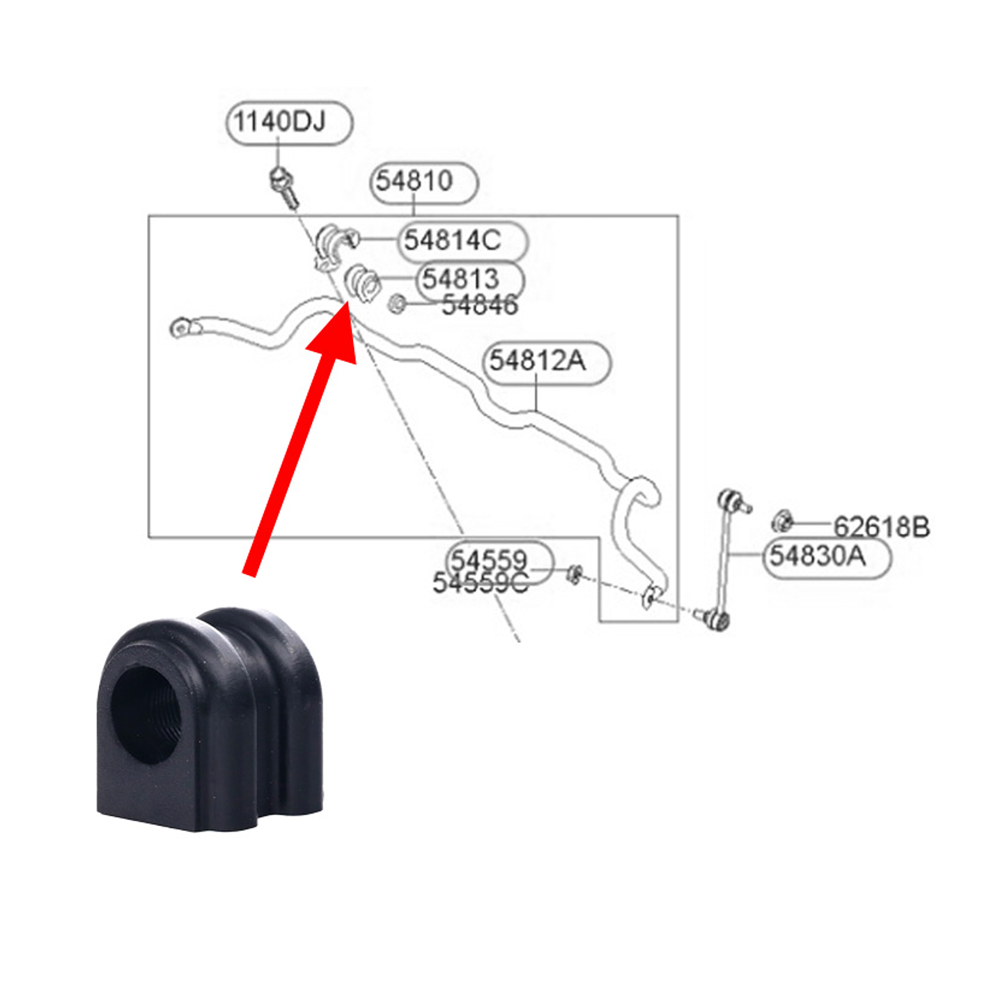 Kit Gomas de barra estabilizadora kia Cerato  08-13 Original 3