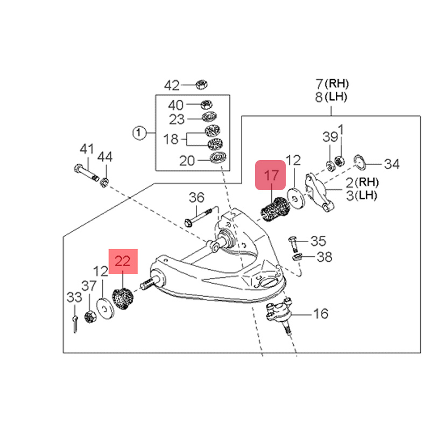Kit Bujes Kia Besta Bandeja Superior/86-98/Corea 2