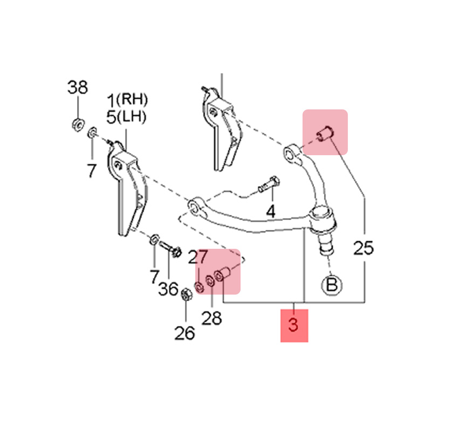 Kit Bujes Bandeja Superior Kia Besta Pregio/98-05/ Corea 3