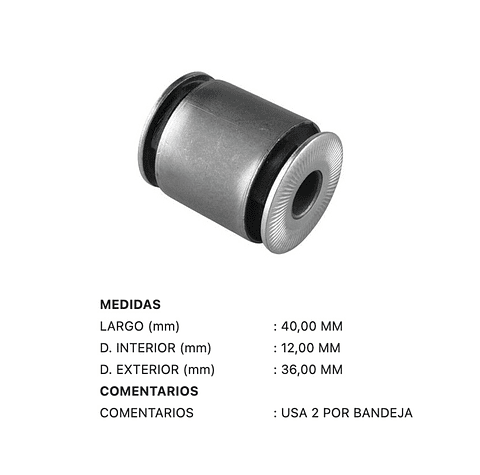 Kit Bujes Bandeja Superior Kia Besta Pregio/98-05/ Corea