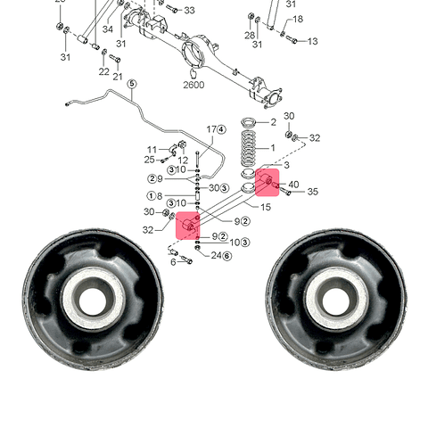 Bujes Brazo Bandeja Suspensión Trasera Kia Besta 1996 2007