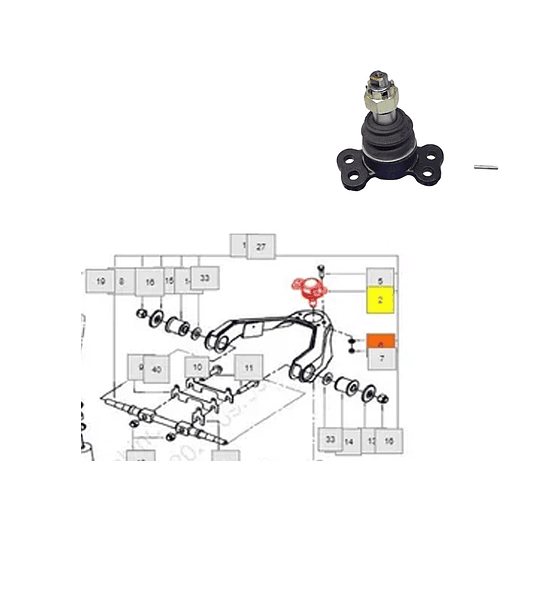 Rotula superior Mahindra Scorpio  2008 2018  - 