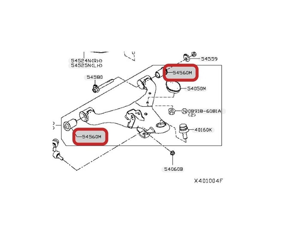 Bujes de bandeja Inferior Nissan NP300 2017-2018 2