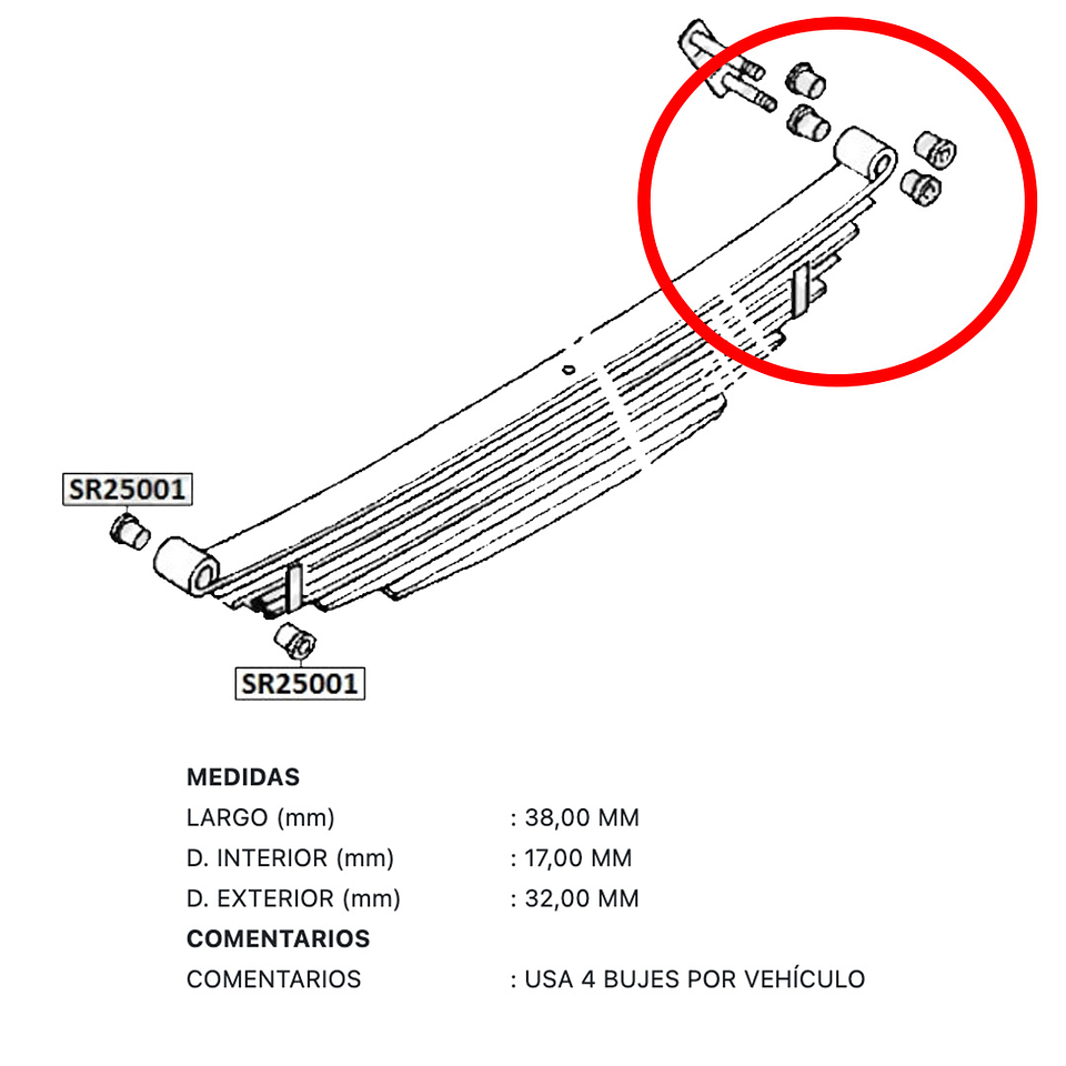 Kia Frontier 1997-2012 Gomas paquete Resorte  3