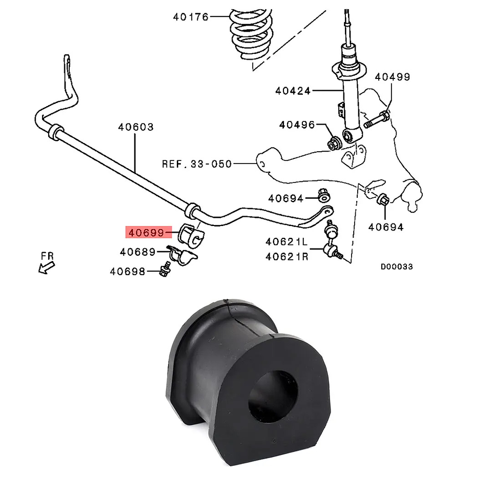 Goma Barra Estabilizadora Mitsubishi Montero Sport 2010-2023 Ashiori 3