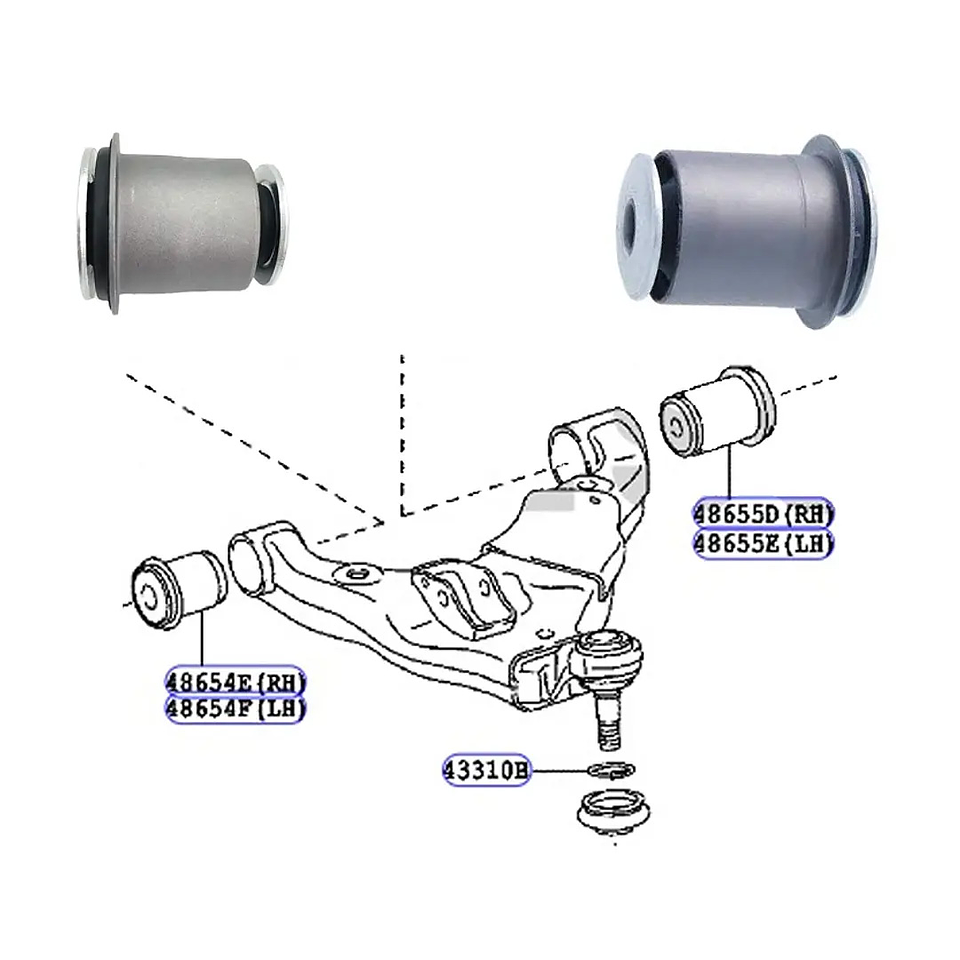 Bujes de Bandeja Inferior Terada Toyota 4Runner 2010-2018 | OEM 48654-60050 y 48655-60050 4
