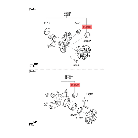 Buje de Muñón Trasero CTR Corea para Hyundai Santa Fe 2006-2011