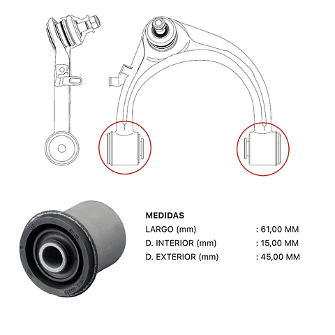 Bujes de Bandeja Superior CTR Toyota 4Runner | 2003–2010