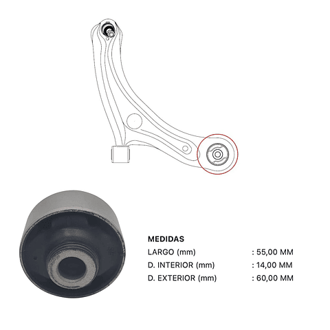 Bujes de bandeja Delantera CTR Mitsubishi Outlander | 2006-2011