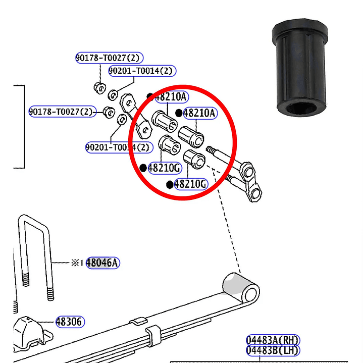 Kit Gomas Paquete Resorte Trasero Terada Toyota Hilux | 2004-2018  3