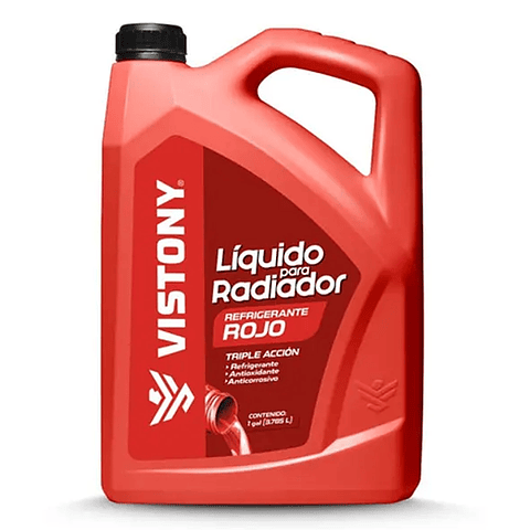Líquido para Radiador Vistony Rojo 3.785L | Uso Automotriz