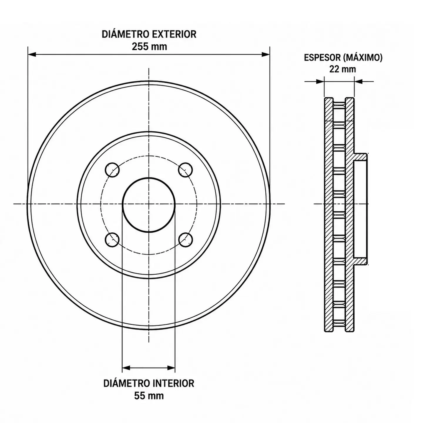 Discos de Freno Delanteros Drivetec | Toyota Yaris | 2014-2021  2