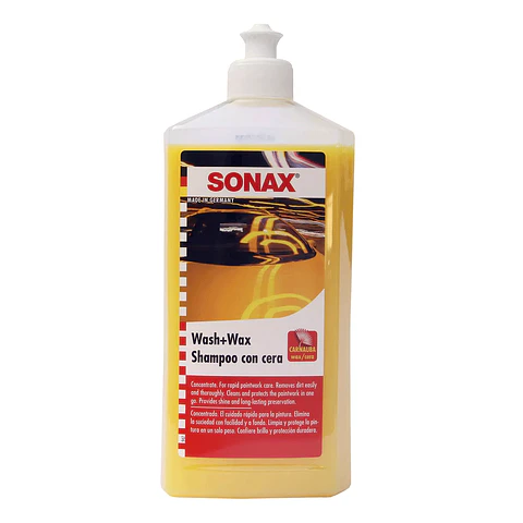 Shampoo con Cera de Carnauba SONAX 500 ml | Lava y Protege en un Solo Paso
