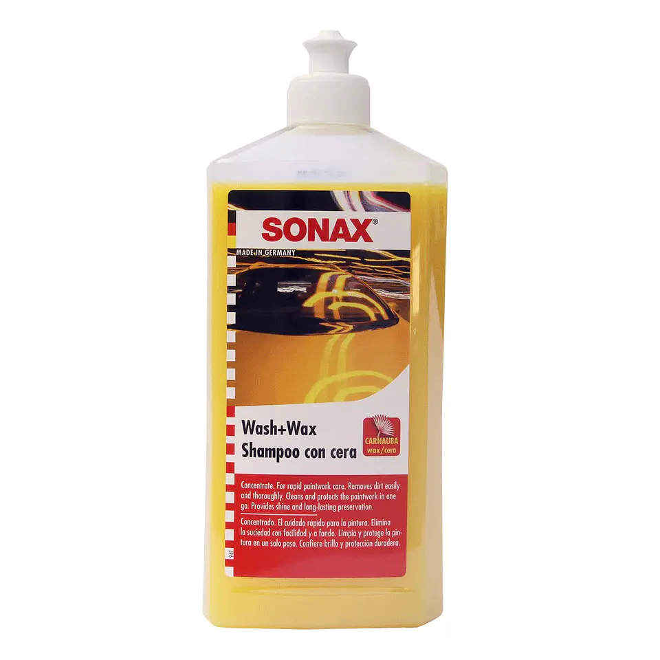 Shampoo con Cera de Carnauba SONAX 500 ml | Lava y Protege en un Solo Paso 1