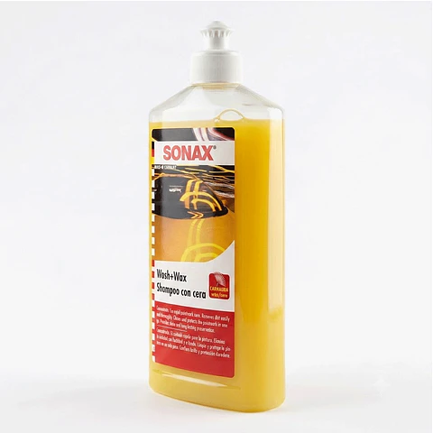 Shampoo con Cera de Carnauba SONAX 500 ml | Lava y Protege en un Solo Paso