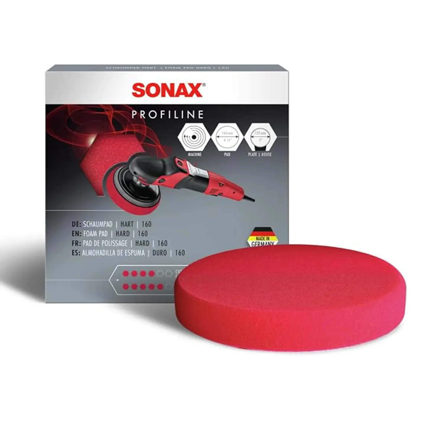 Esponja de Pulido de Corte Alto SONAX | Orbital Dura 125 mm | uso profesional 1