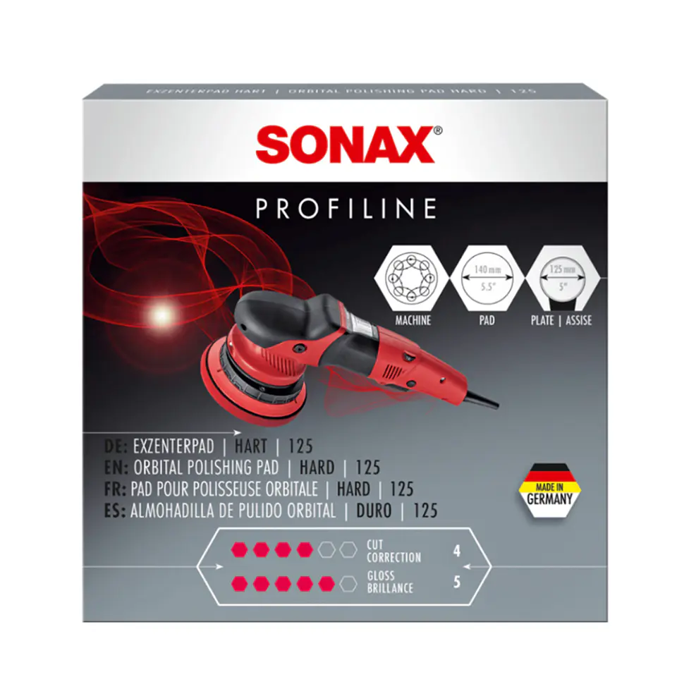 Esponja de Pulido de Corte Alto SONAX | Orbital Dura 125 mm | uso profesional 2