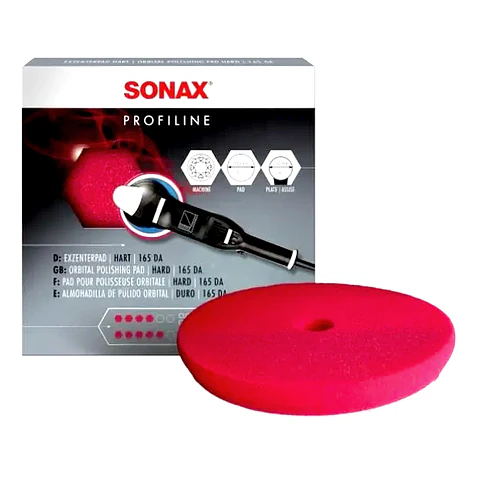 Esponja de Pulido Rojo SONAX 143 mm | CutPad Dual Action Alto Abrasivo
