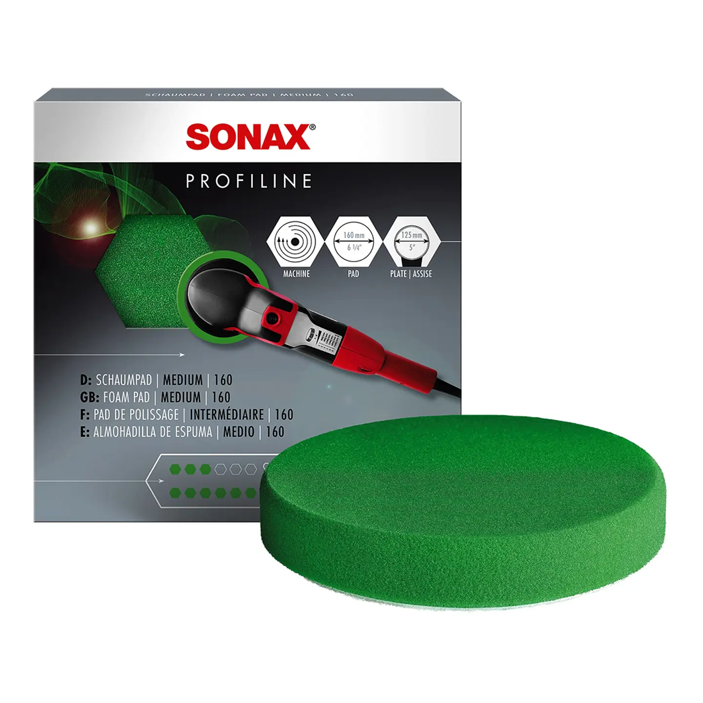 Esponja de Pulido Intermedio SONAX 160 mm | Para Máquina Rotativa 1