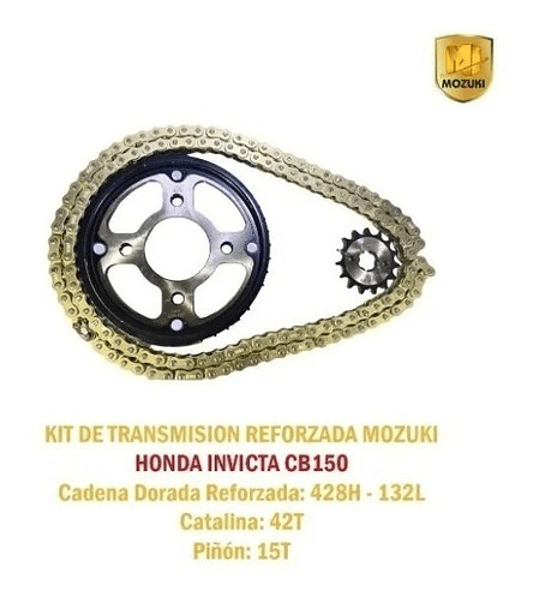 Kit De Transmisión Honda Cb 150 Invicta 42t/15t Cadena 428h 