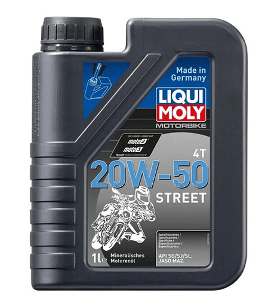 Aceite Para Motor Liqui Moly Street 20w-50 Para Motos Y Cuatriciclos De 1 Unidad X 1l