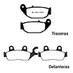 Pastillas Delanteras + Traseras Honda Cb190r