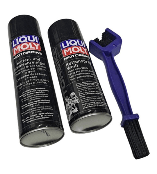 Pack Limpiador Y Grasa Cadena Moto Liqui Moly + Cepillo